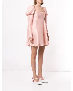 Macgraw ローズピンクのシルクショートドレス - サムネイル3