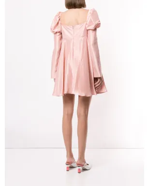 Macgraw ローズピンクのシルクショートドレス - サムネイル4