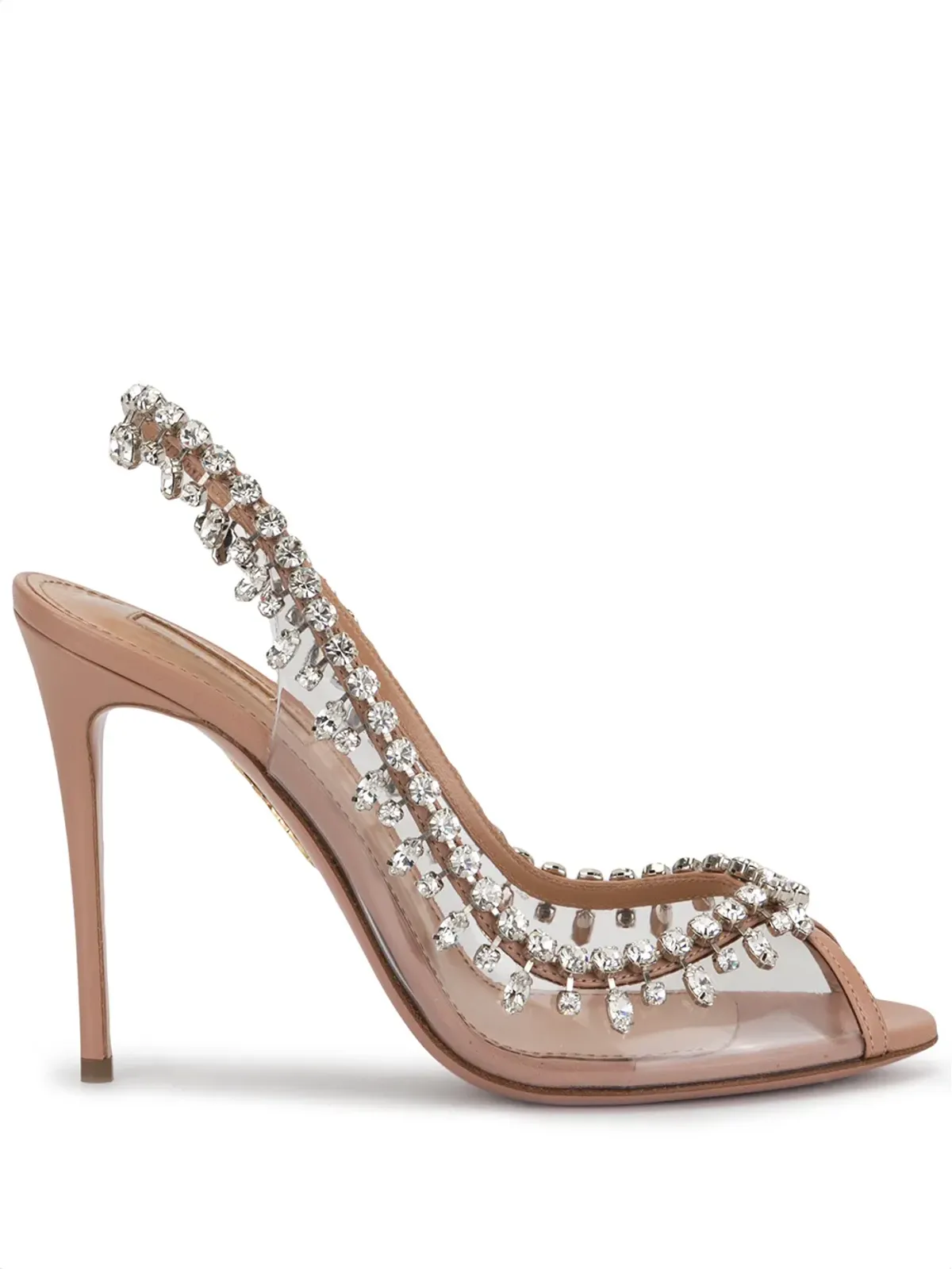 Aquazzura Temptation crystal-embellished pumps - Neutrals - 画像1