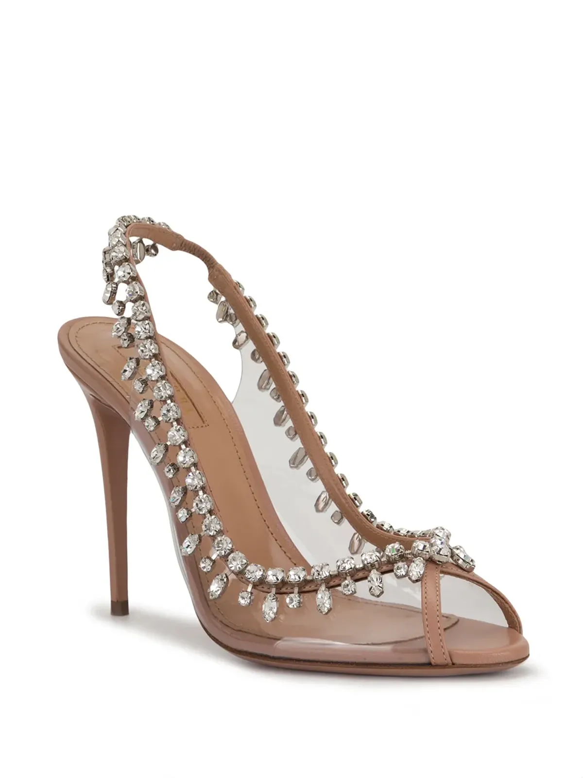 Aquazzura Temptation crystal-embellished pumps - Neutrals - 画像2