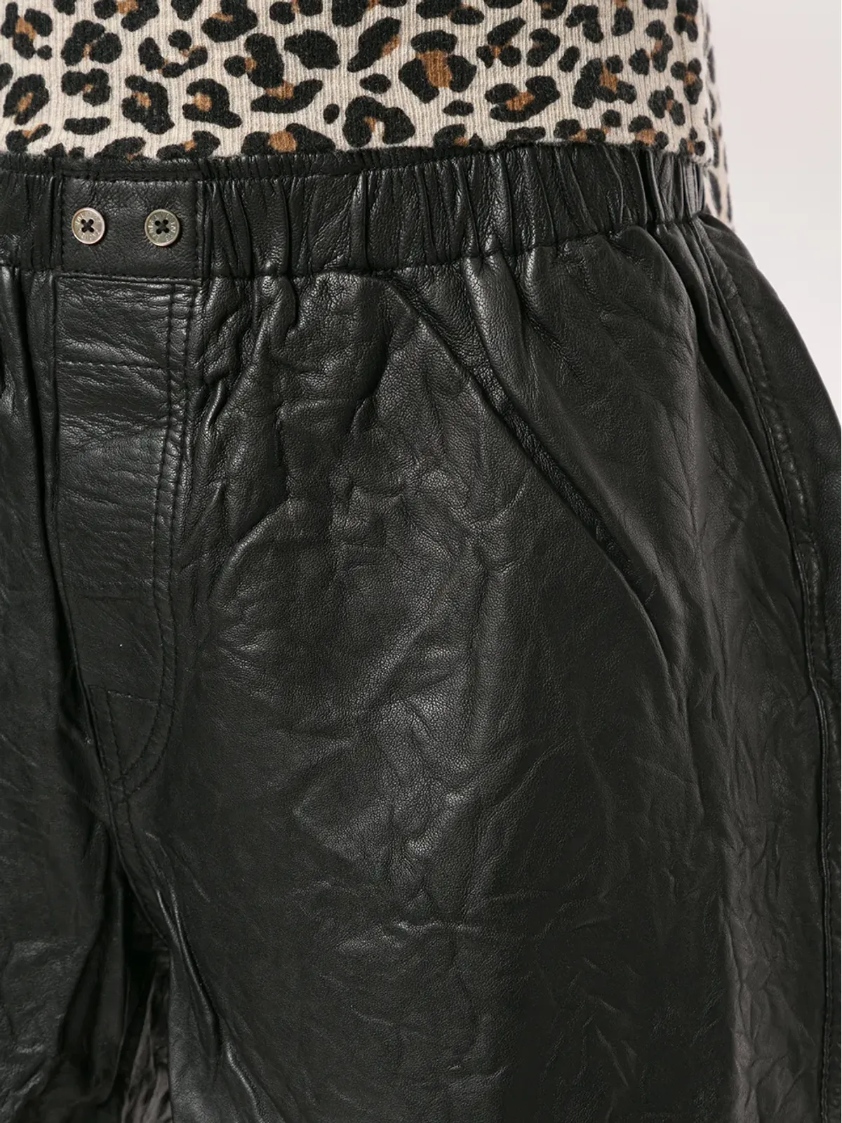 Zadig&Voltaire ラムレザー ハイライズ シワ加工ショーツ - 画像5
