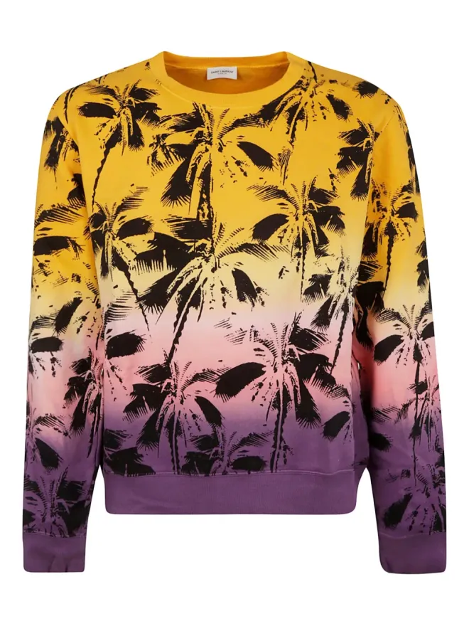 Saint Laurent Saint Laurent palm-trees print sweatshirt - Multicolourの商品画像