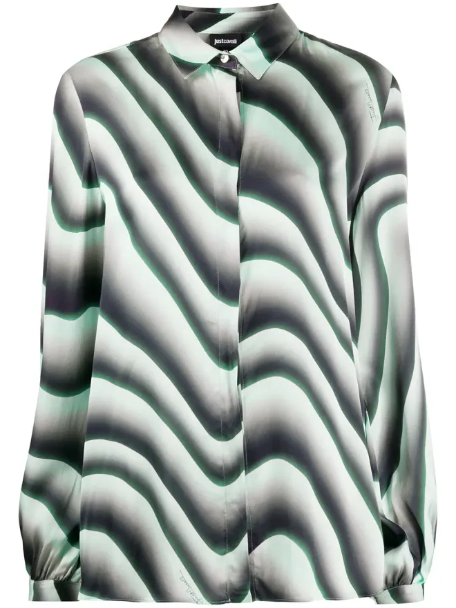 Just Cavalli Just Cavalli illusional print shirt - Blackの商品画像