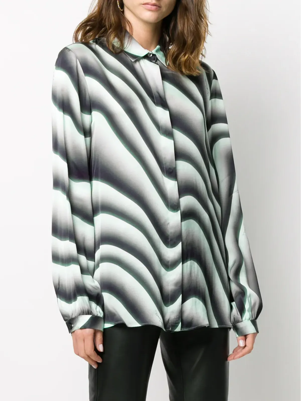 Just Cavalli illusional print shirt - Black - 画像3