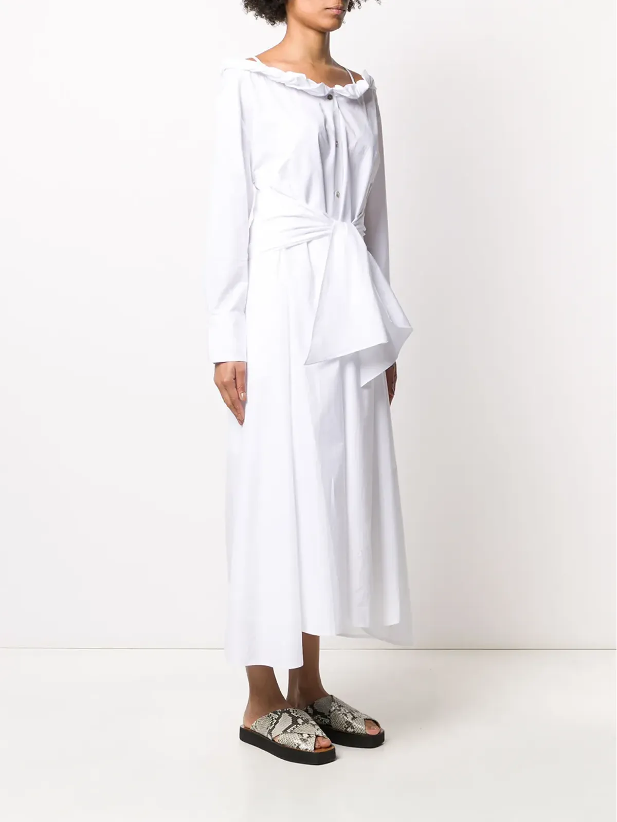 Kenzo タイウエストボタン・スルー ミディドレス - White - 画像3