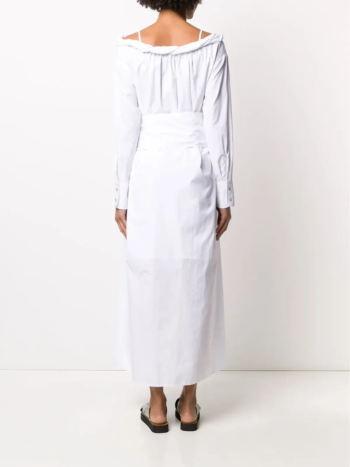Kenzo タイウエストボタン・スルー ミディドレス - White - 画像4