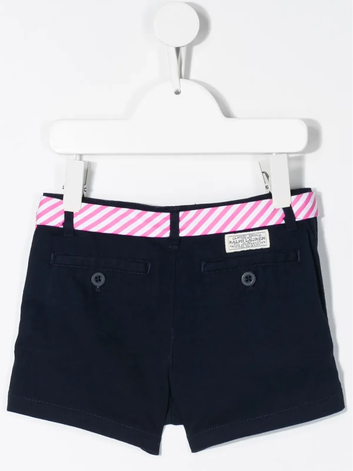 POLO RALPH LAUREN KIDS ストライプ柄ベルト付きショートパンツ - 画像2