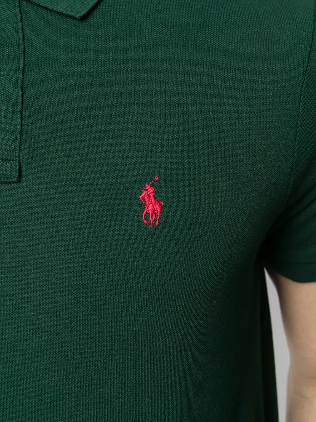 Polo Ralph Lauren ロゴ刺繍ピケポロシャツ グリーン - 画像5
