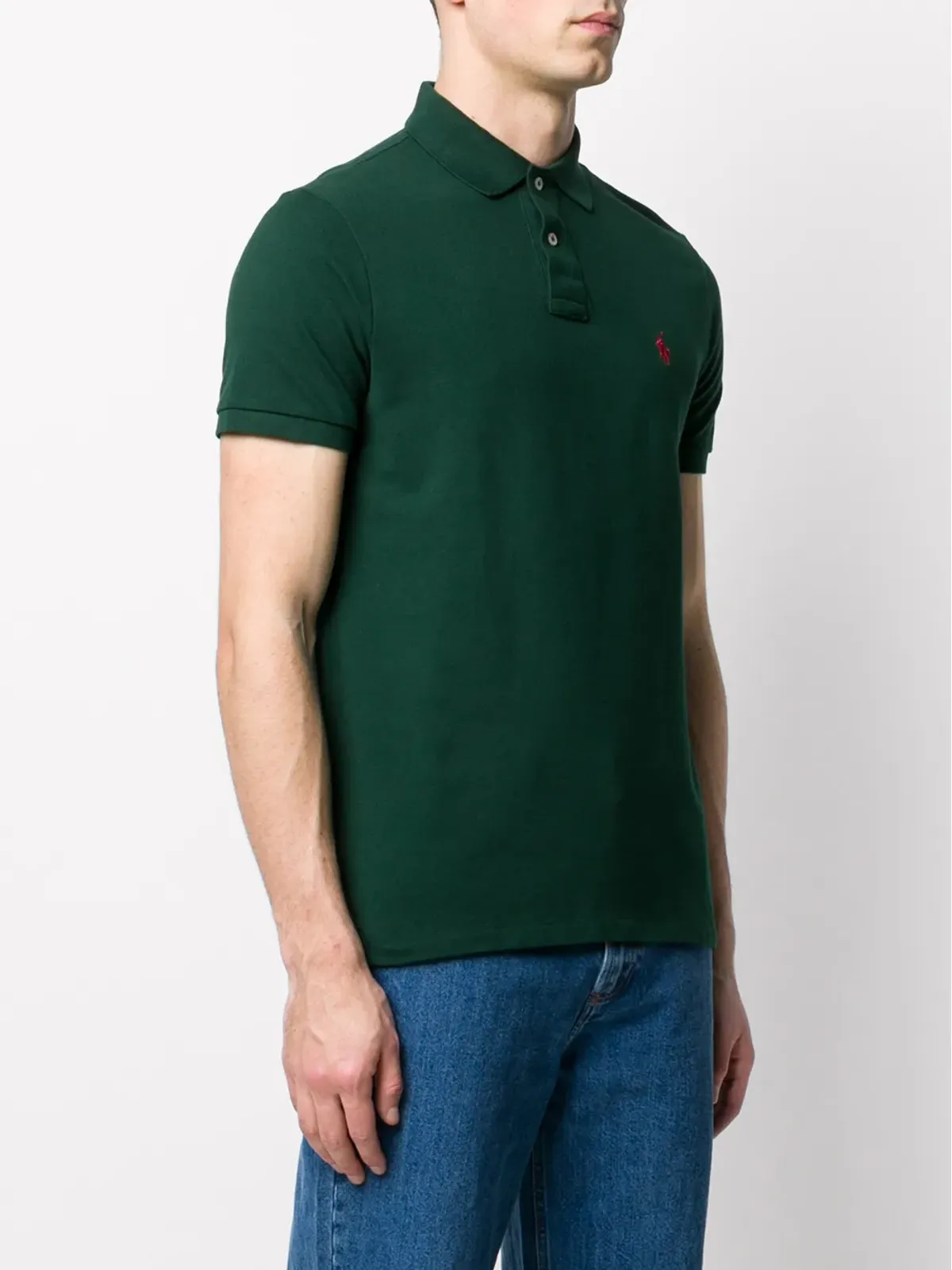Polo Ralph Lauren ロゴ刺繍ピケポロシャツ グリーン - 画像3