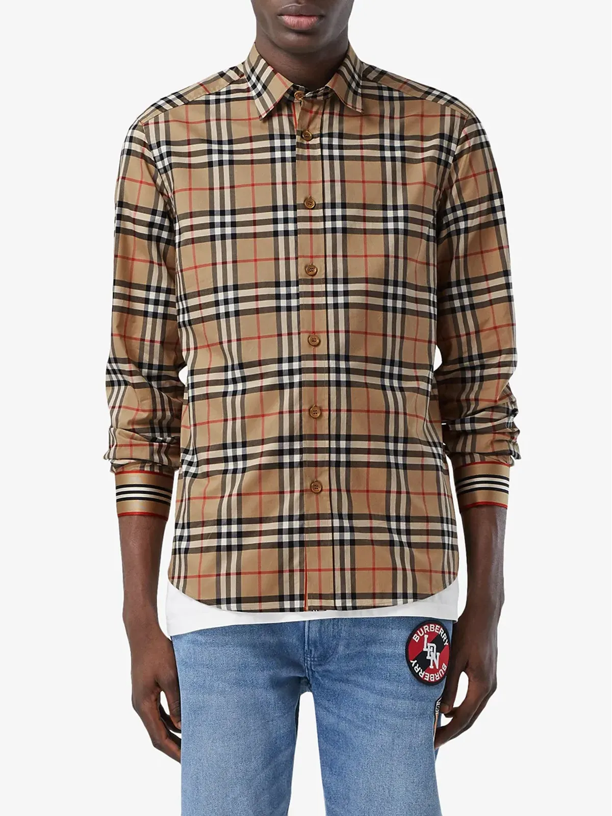Burberry アイコンストライプ カフ付き ヴィンテージチェック シャツ - 画像3