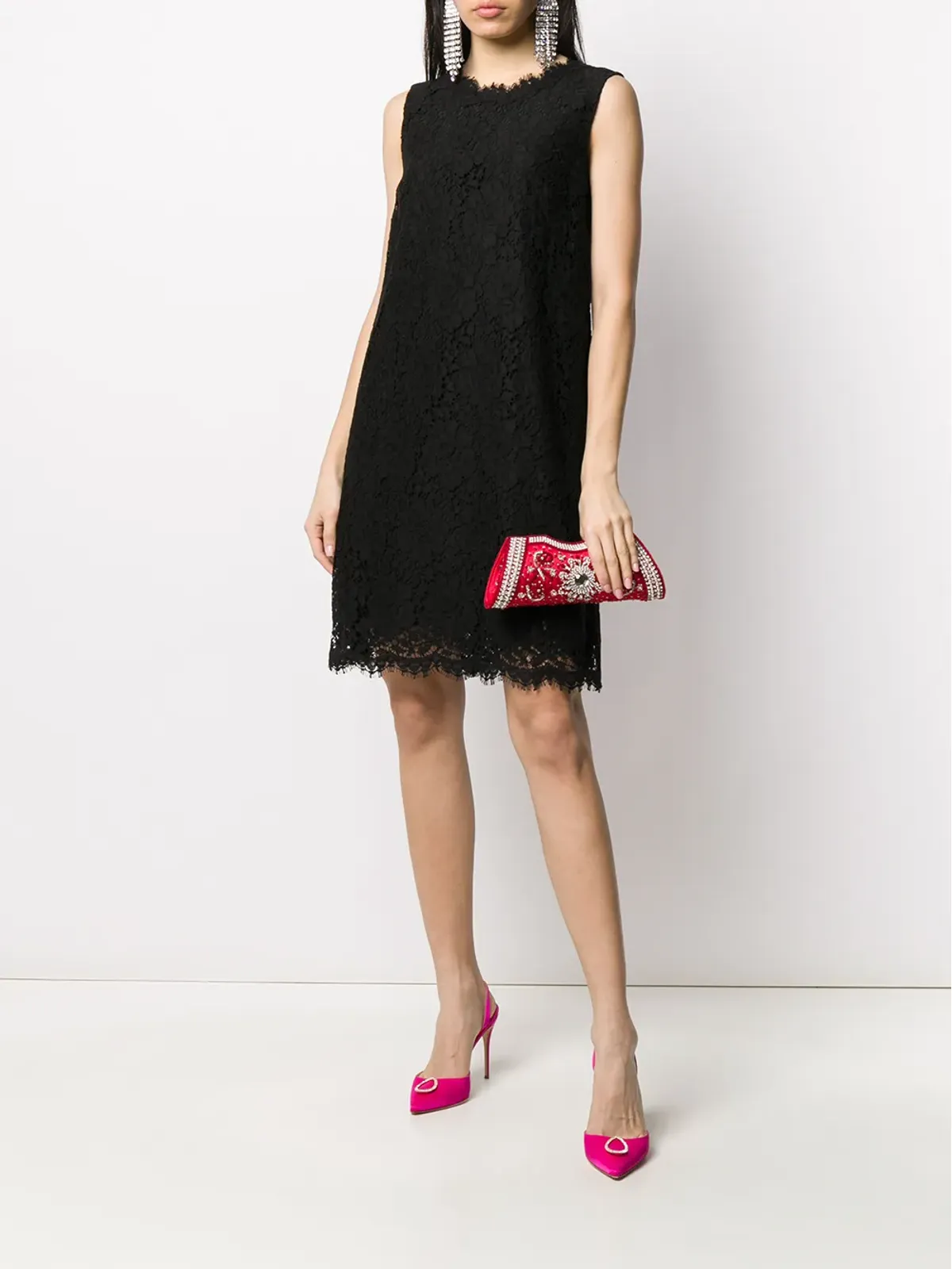 Dolce & Gabbana レースオーバーレイ ノースリーブ ミニドレス - 画像2