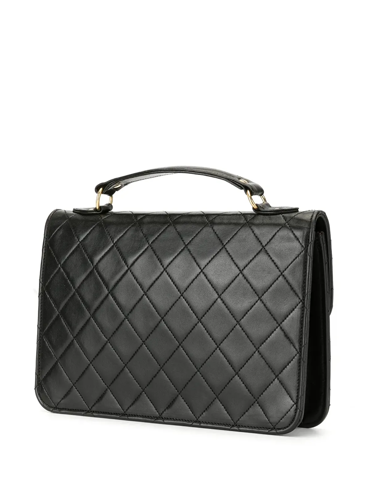CHANEL Pre-Owned 1990s CC ダイヤモンドキルト 2ウェイバッグ - ブラック - 画像3