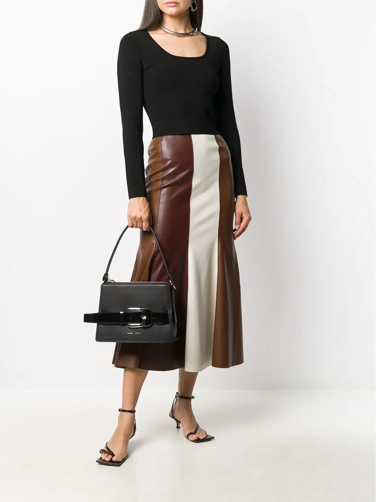 Proenza Schouler White Label スクープネック長袖ニットジャンパー - 画像2