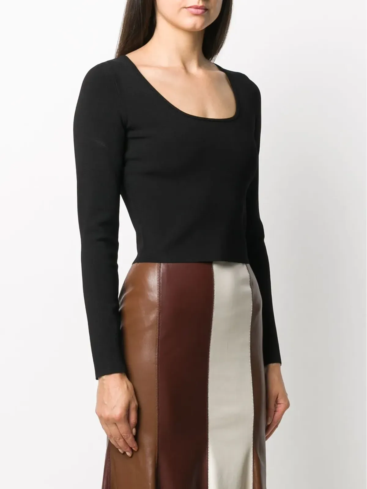 Proenza Schouler White Label スクープネック長袖ニットジャンパー - 画像3