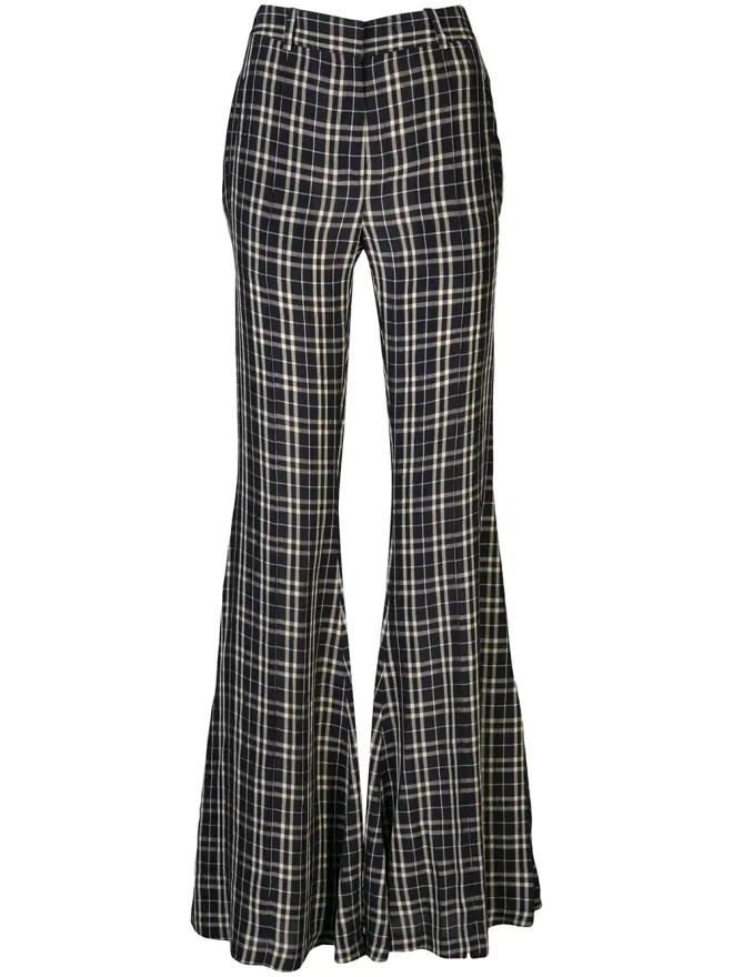 KHAITE KHAITE Stockard チェック柄フレアパンツの商品画像