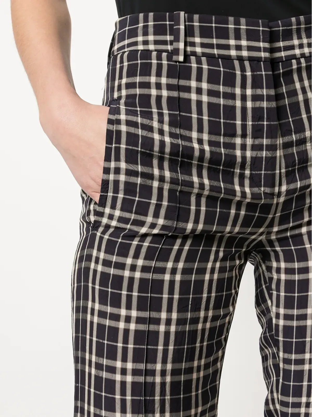 KHAITE Stockard チェック柄フレアパンツ - 画像5