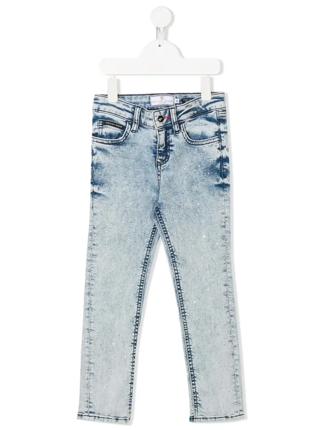 Philipp Plein Junior Philipp Plein Junior ミッドライズ・スリムジーンズの商品画像