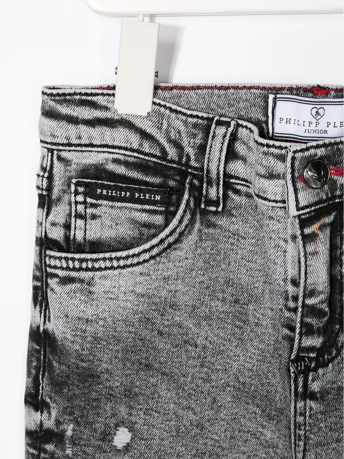 Philipp Plein Junior デニム distressed straight-leg jeans - 画像3