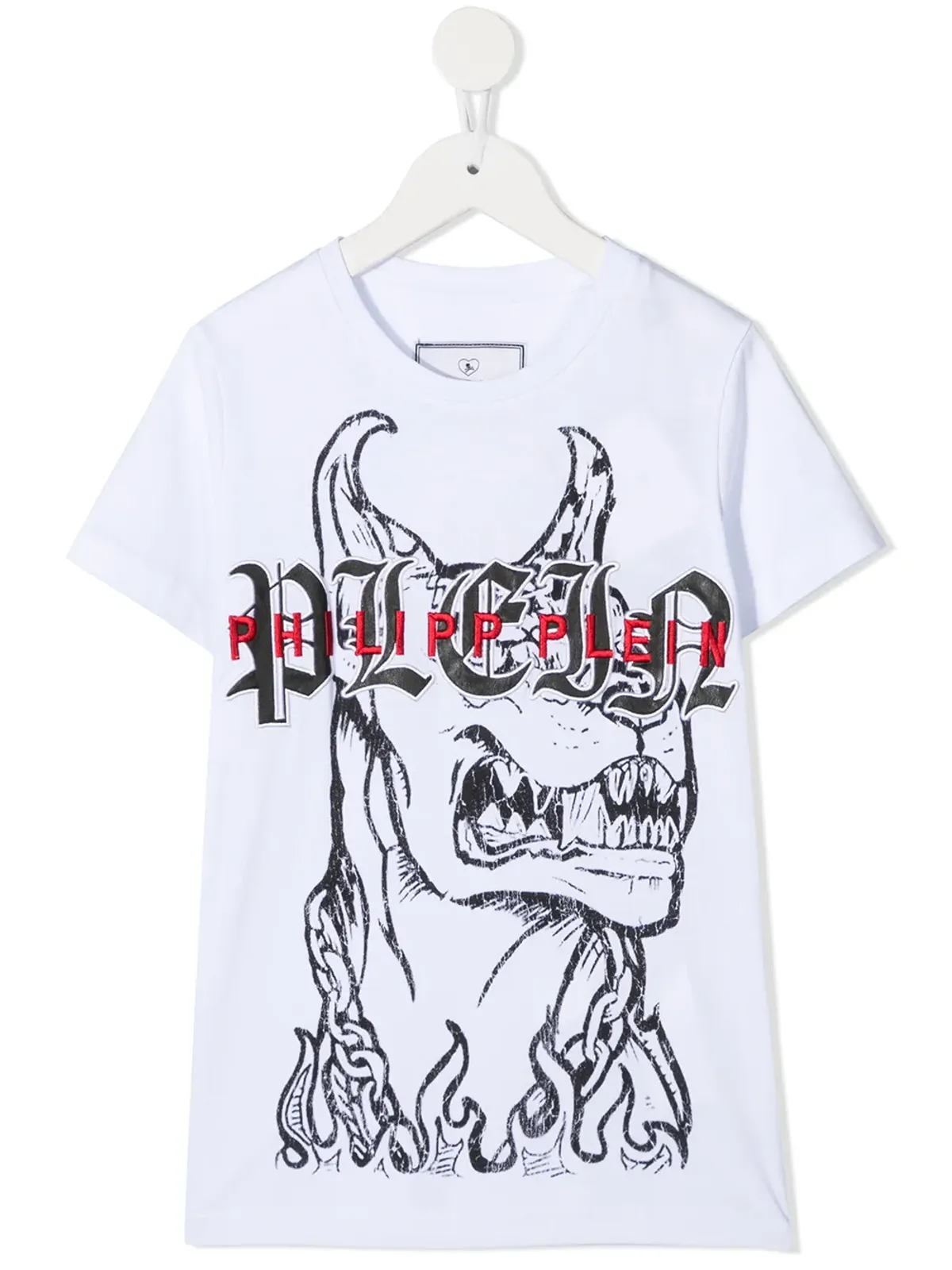 Philipp Plein Junior ゴシックドッグプリントTシャツ - 画像1