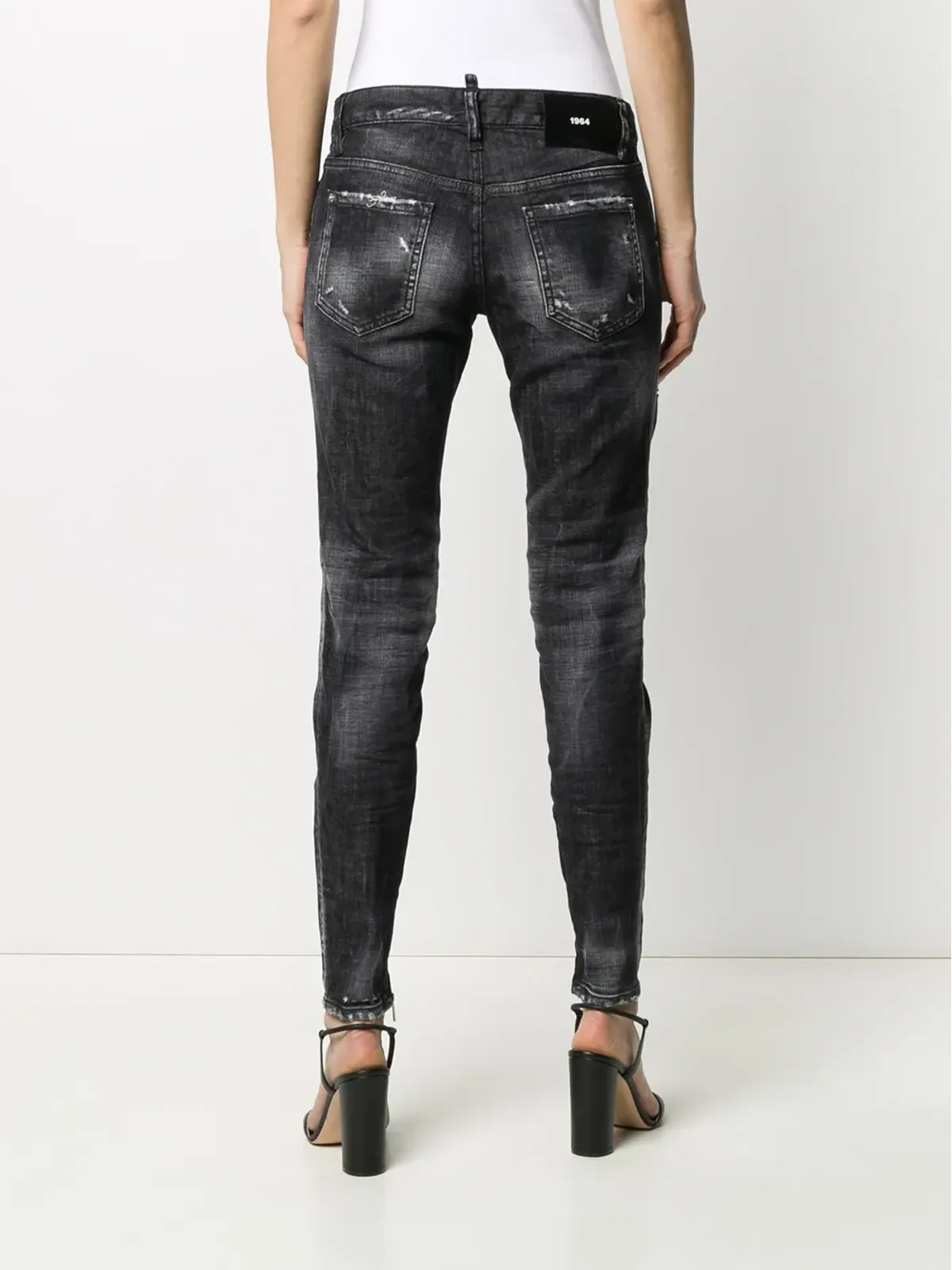 DSQUARED2 ディストレストジップドアンクルスキニーパンツ - 画像4
