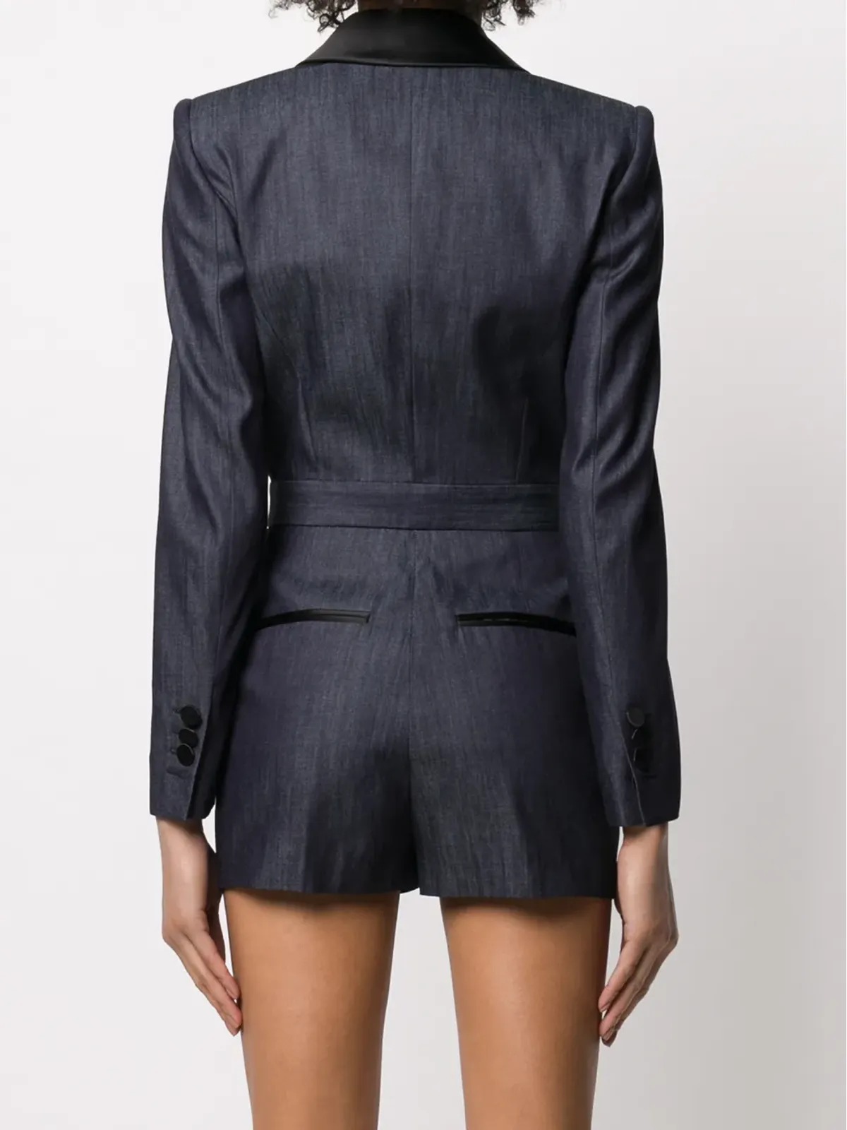 DSQUARED2 サテン ラペル デニム ロンパース - 画像4
