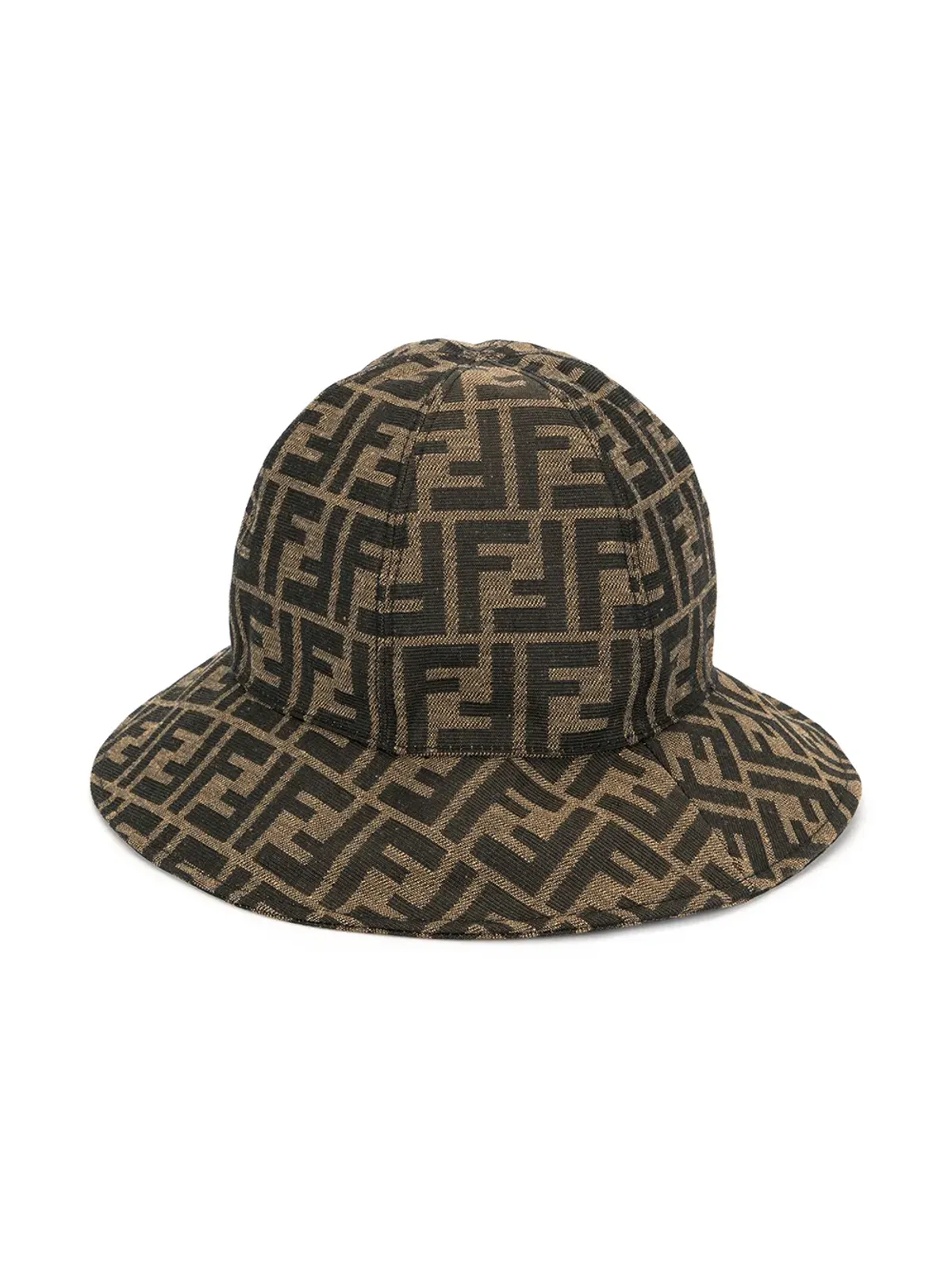 Fendi Kids FFモノグラム サンハット（ブラウン） - 画像1