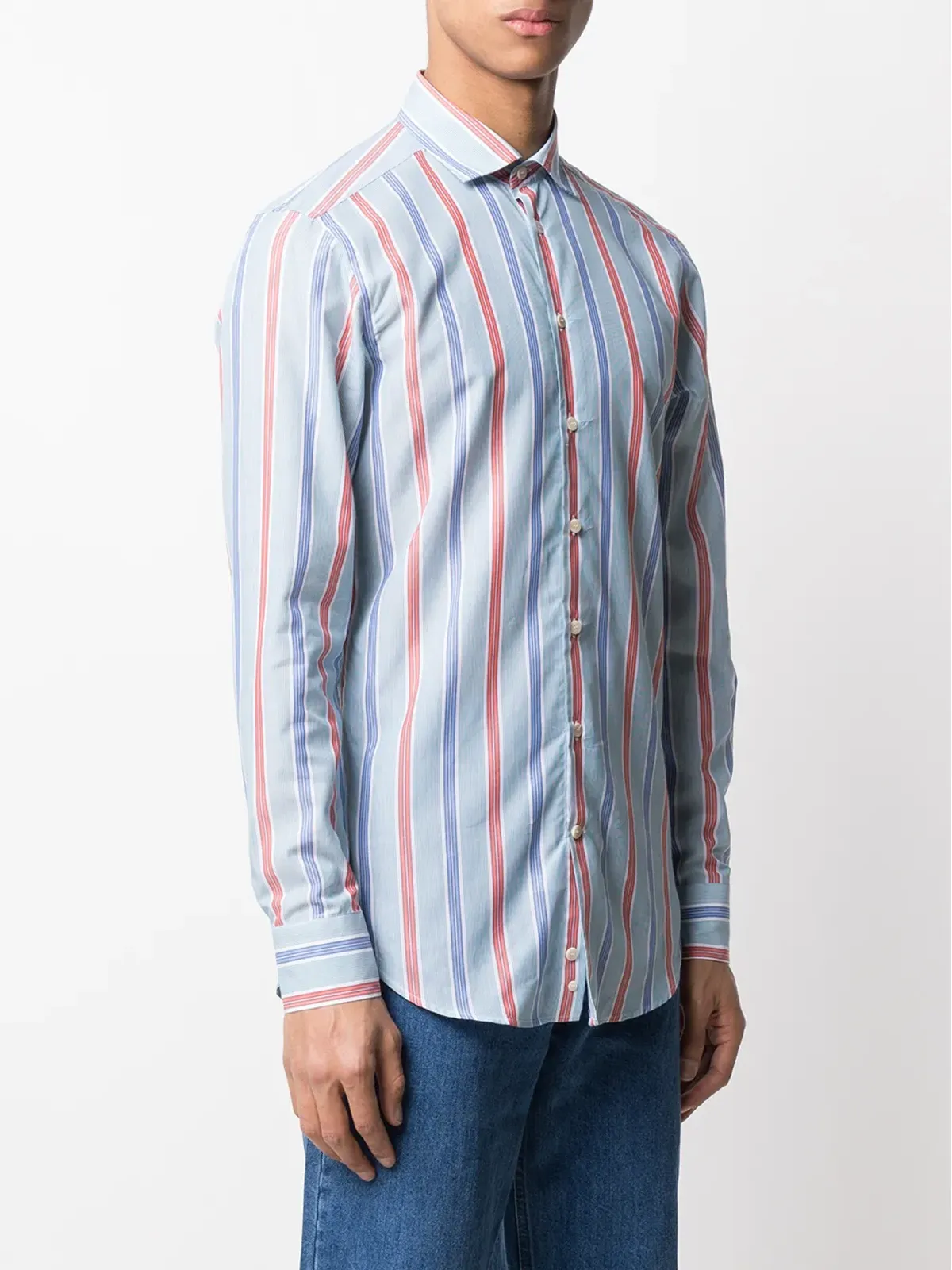ETRO striped long-sleeved shirt - Green - 画像3