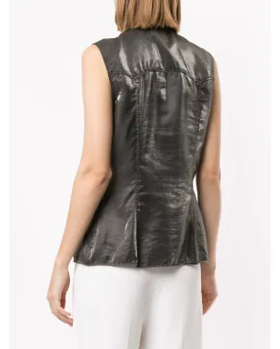 Versace Pre-Owned メタリック ノースリーブシャツ - サムネイル4