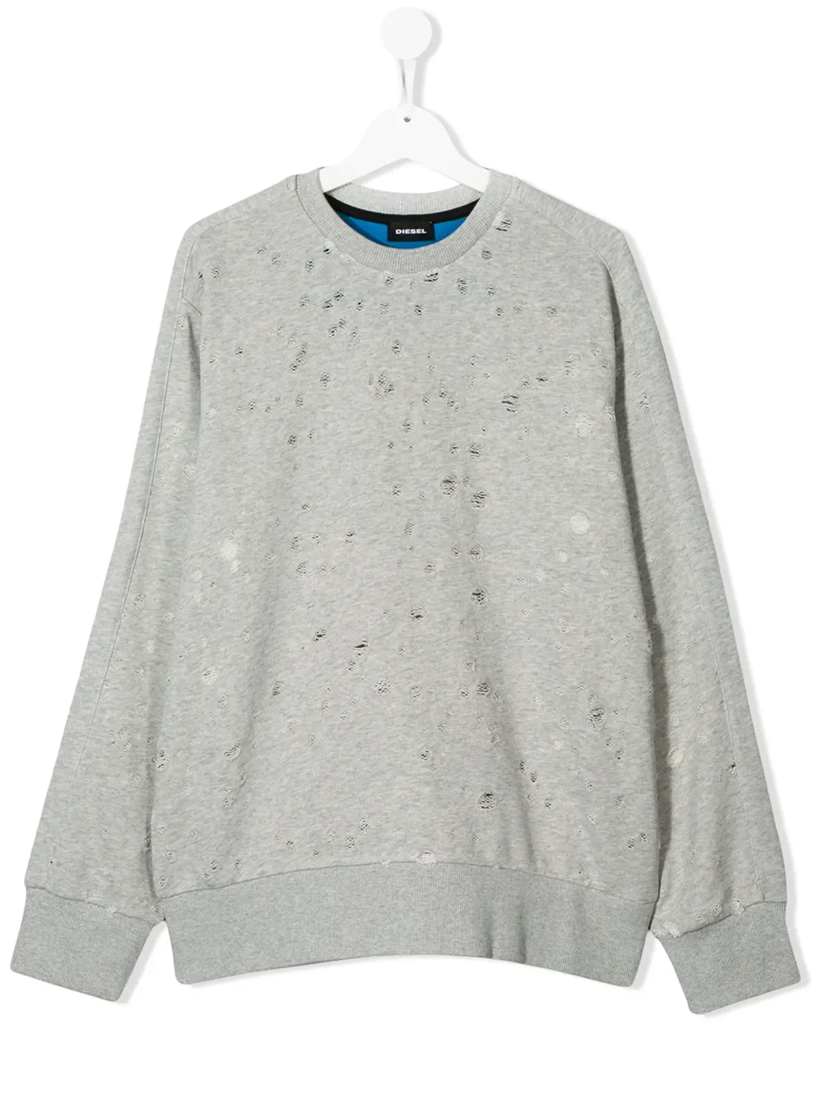 Diesel Kids TEEN distressed crew neck sweatshirt - Grey - 画像1