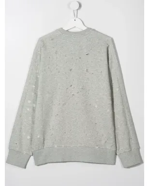 Diesel Kids TEEN distressed crew neck sweatshirt - Grey - サムネイル2