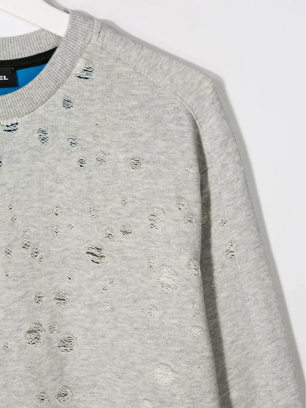 Diesel Kids TEEN distressed crew neck sweatshirt - Grey - 画像3