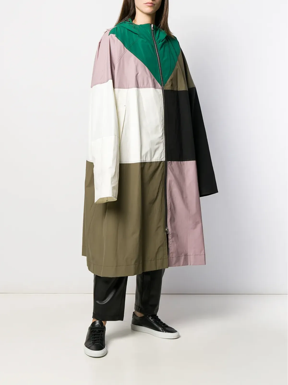 Colville フード付きパッチワークコート - 画像3