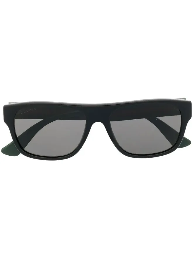 Gucci Eyewear Gucci Eyewear 矩形フレームサングラス - Blackの商品画像