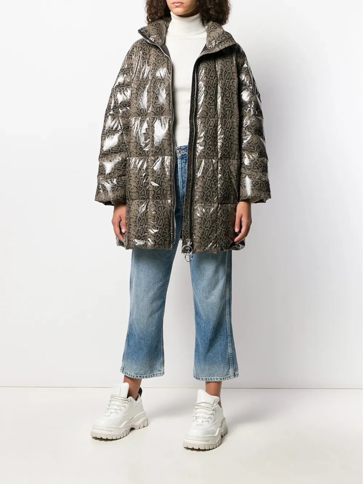Ienki Ienki printed puffer jacket - Brown - 画像2