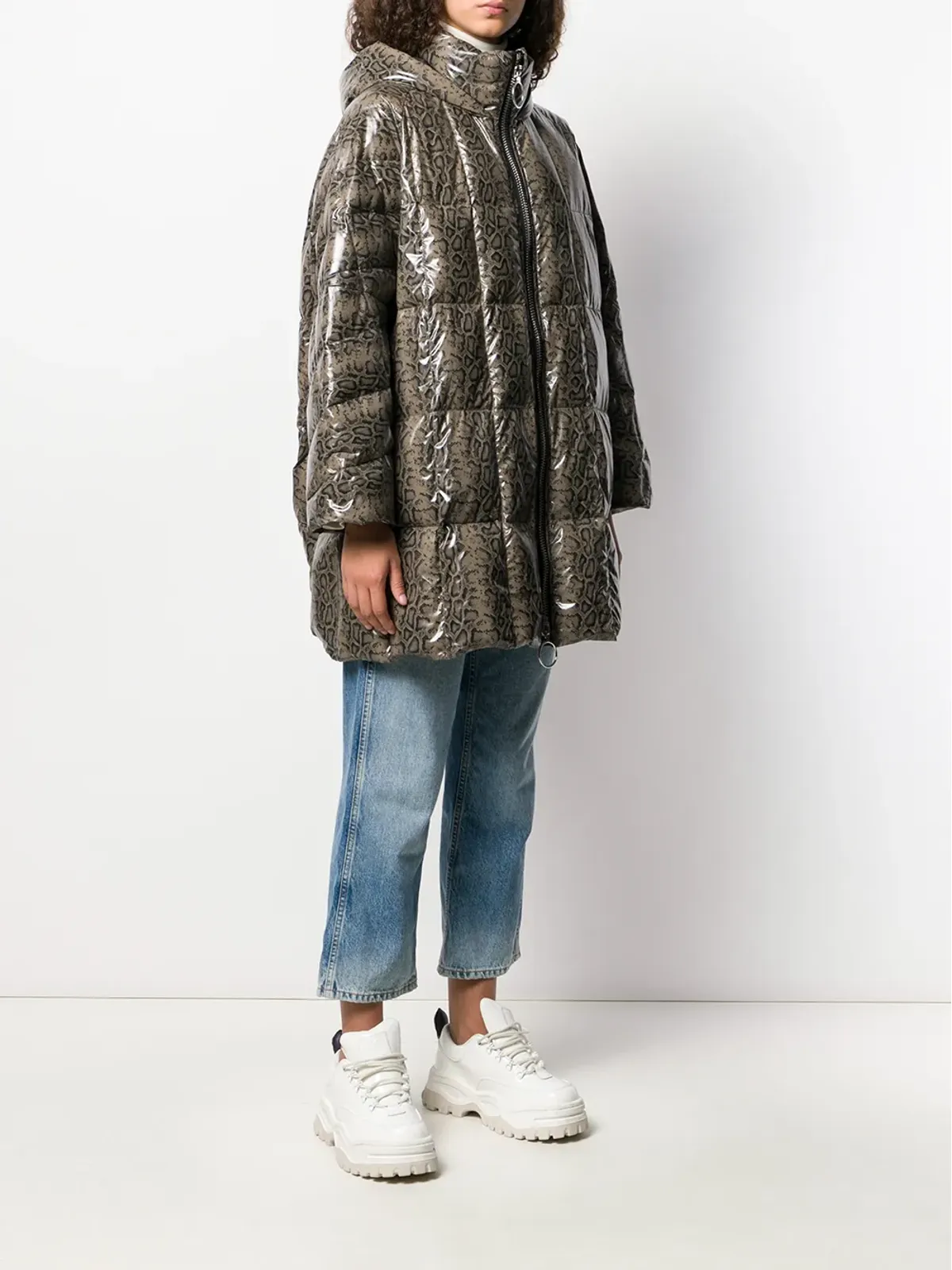 Ienki Ienki printed puffer jacket - Brown - 画像3