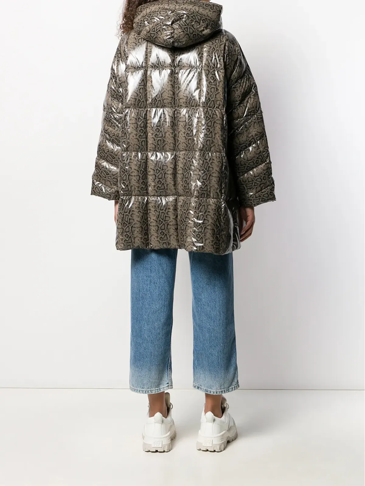 Ienki Ienki printed puffer jacket - Brown - 画像4
