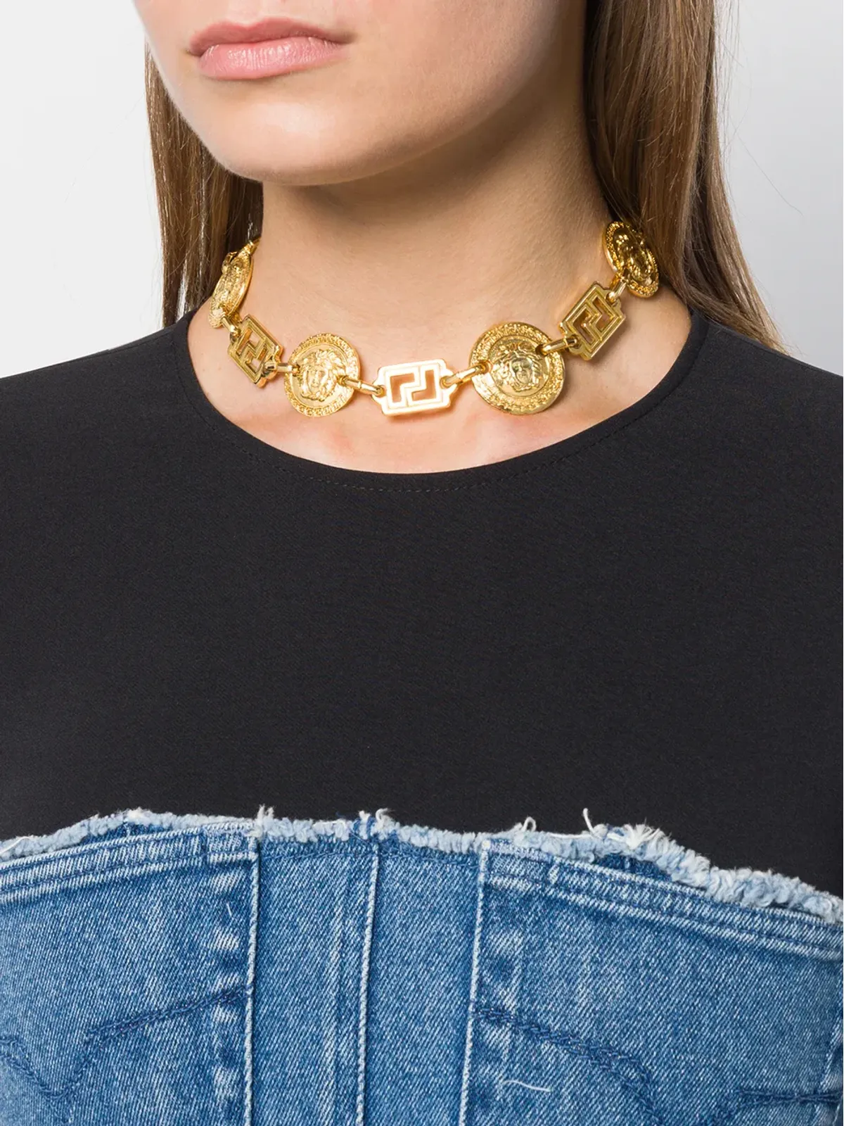 Versace Pre-Owned 1990s ロゴチャーム ネックレス - ゴールド - 画像2