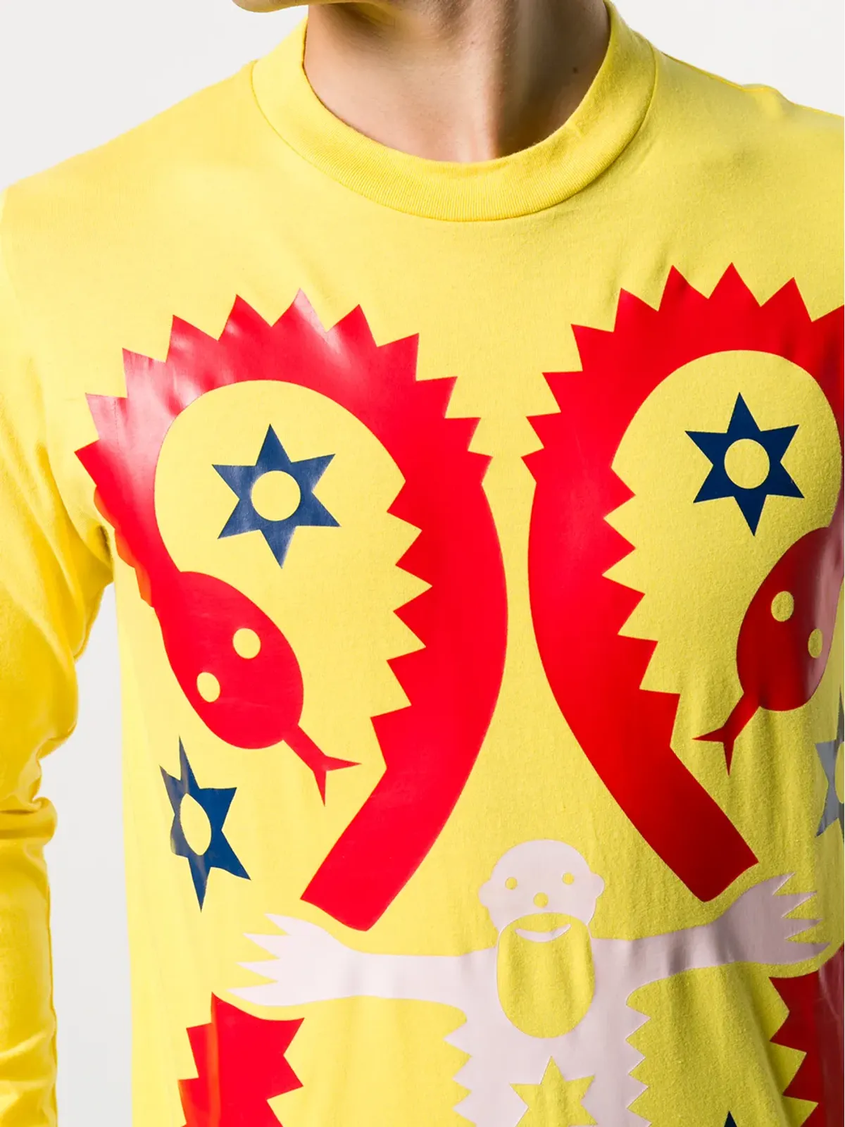 Walter Van Beirendonck Pre-Owned 2009 スネークプリント長袖Tシャツ - イエロー - 画像5