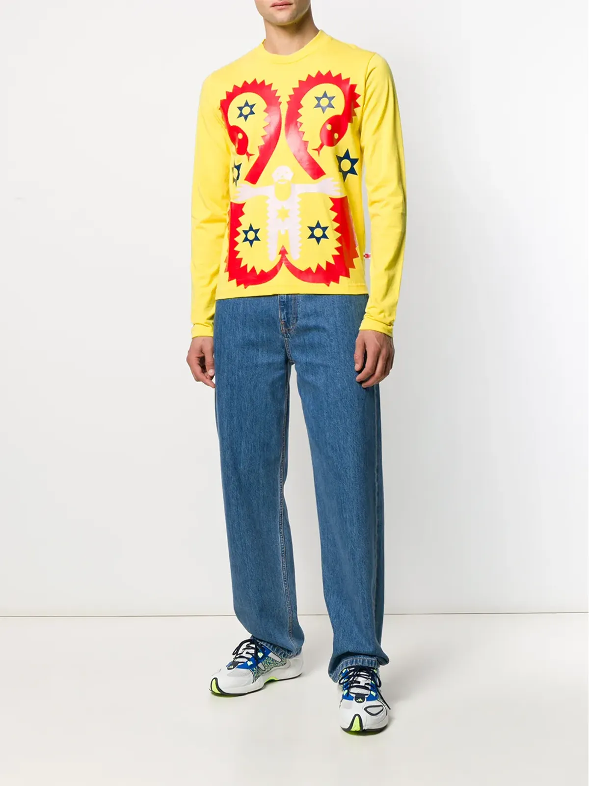 Walter Van Beirendonck Pre-Owned 2009 スネークプリント長袖Tシャツ - イエロー - 画像2