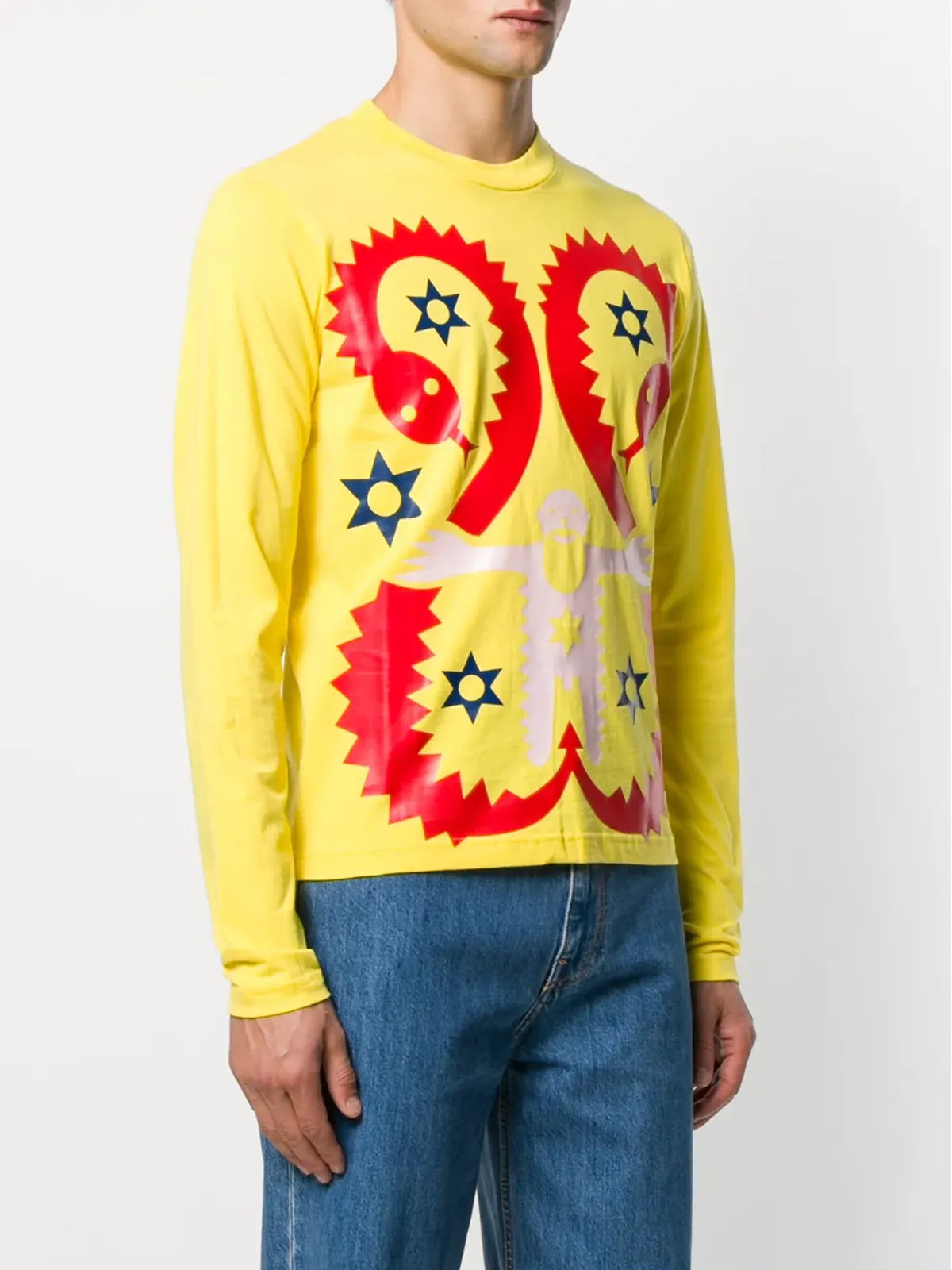 Walter Van Beirendonck Pre-Owned 2009 スネークプリント長袖Tシャツ - イエロー - 画像3