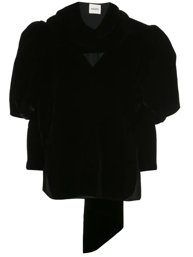 KHAITE KHAITE Jones silk velvet top - Blackの商品画像