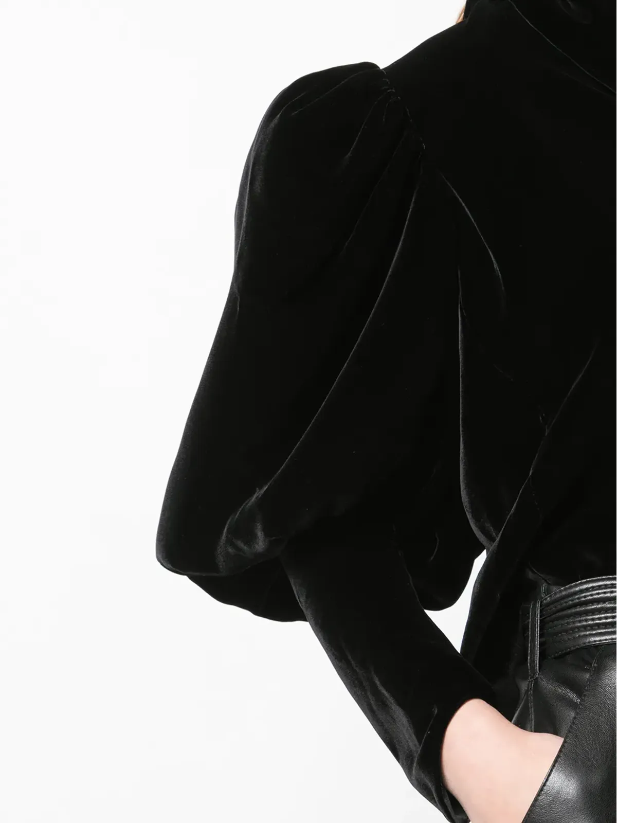 KHAITE Jones silk velvet top - Black - 画像5