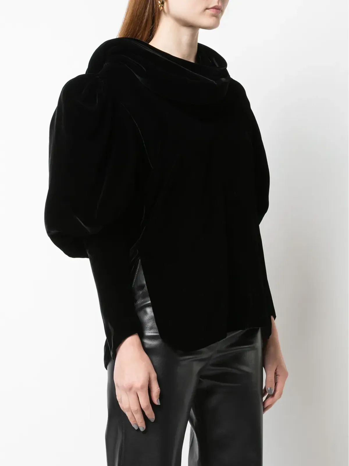 KHAITE Jones silk velvet top - Black - 画像3