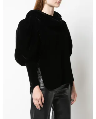KHAITE Jones silk velvet top - Black - サムネイル3