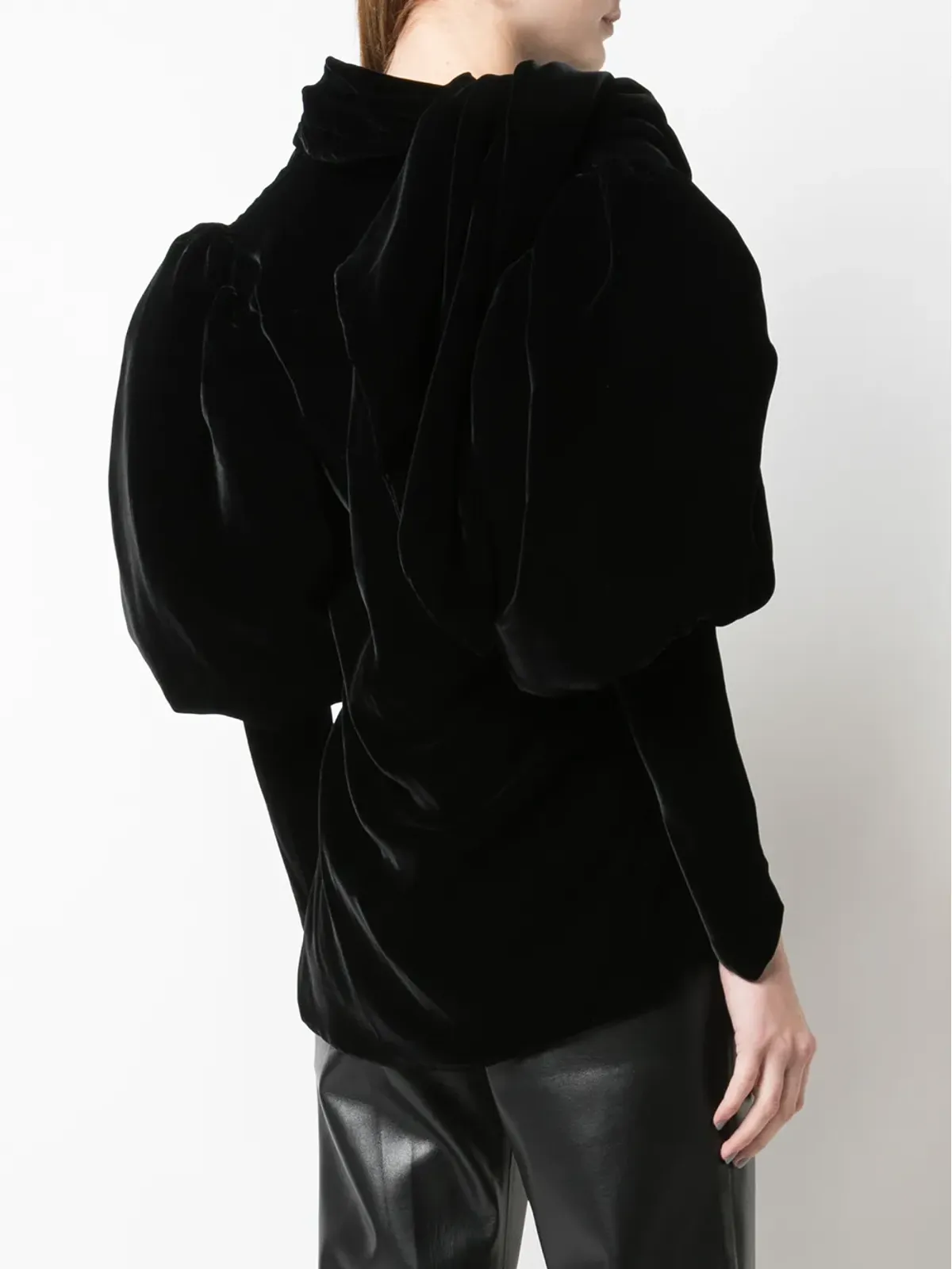 KHAITE Jones silk velvet top - Black - 画像4