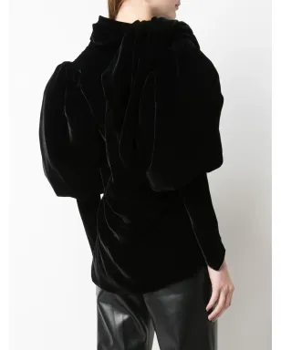 KHAITE Jones silk velvet top - Black - サムネイル4