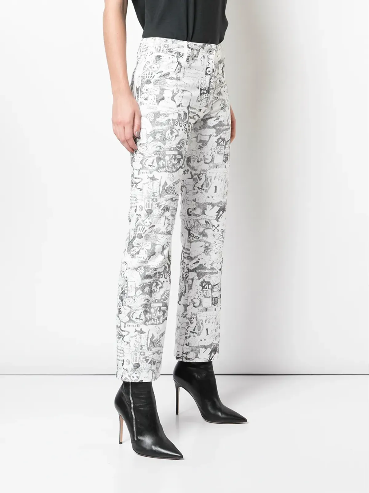 Off-White カートゥーンプリントのストレートジーンズ - 画像3
