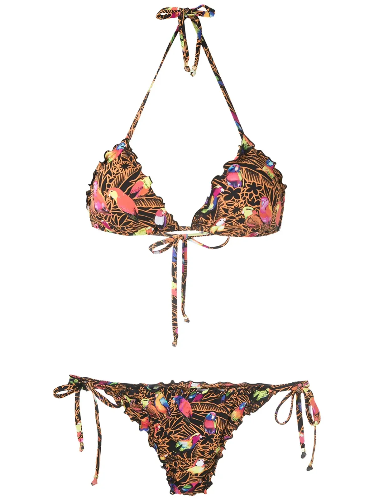 Amir Slama Papagaios printed bikini set - Black - 画像1