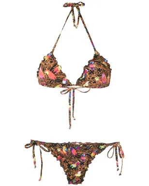 Amir Slama Papagaios printed bikini set - Black - サムネイル1