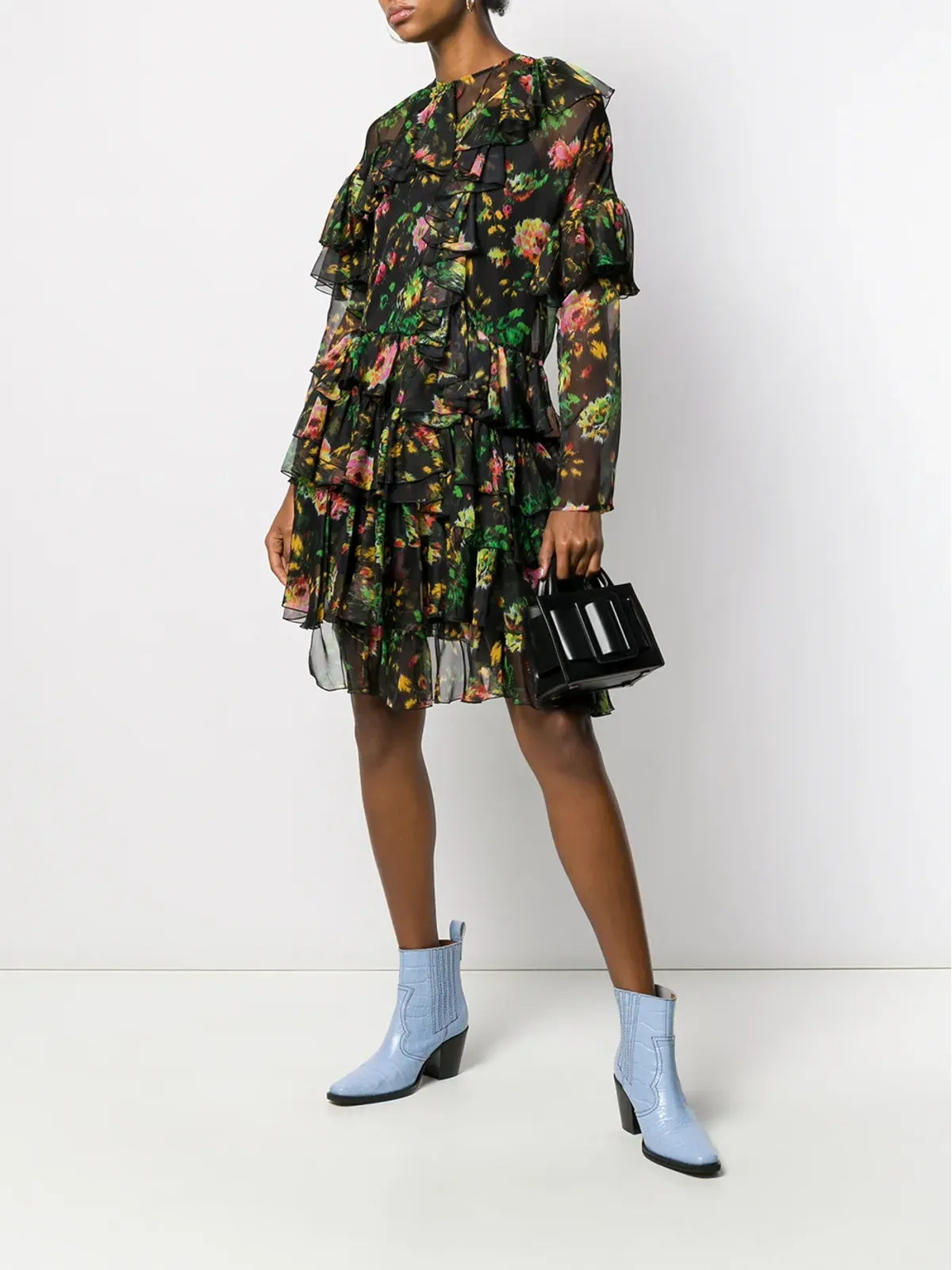 MSGM 花柄プリントのフリルドレス - 画像2